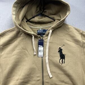 Polo Ralph Lauren Big Pony Zip Hoodie 4XL NWT Tan Black Pony